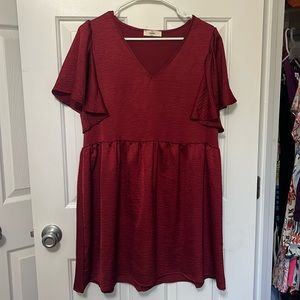 Burgundy Peplum Dress